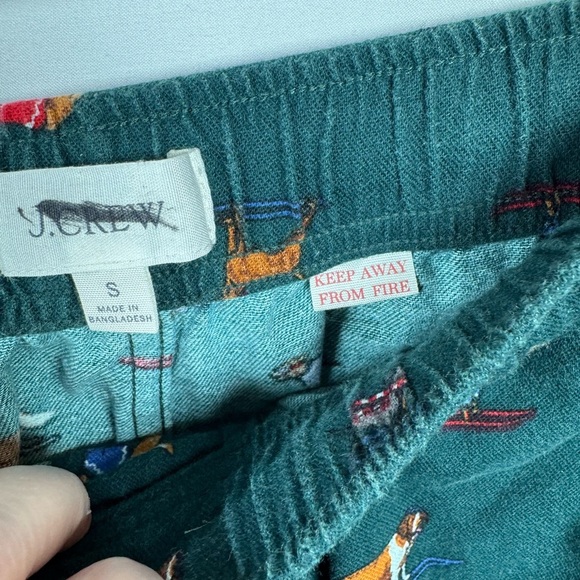 J.Crew Men’s Flannel Lounge Pants Green Print S - Picture 3 of 5